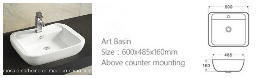 Countertop Ceramic Washing Basin Single Bowl Sink 5039