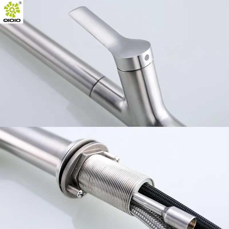 Cupc High Quality 304 Stainless Steel Spring Pull-Down Kitchen Faucet Mixer