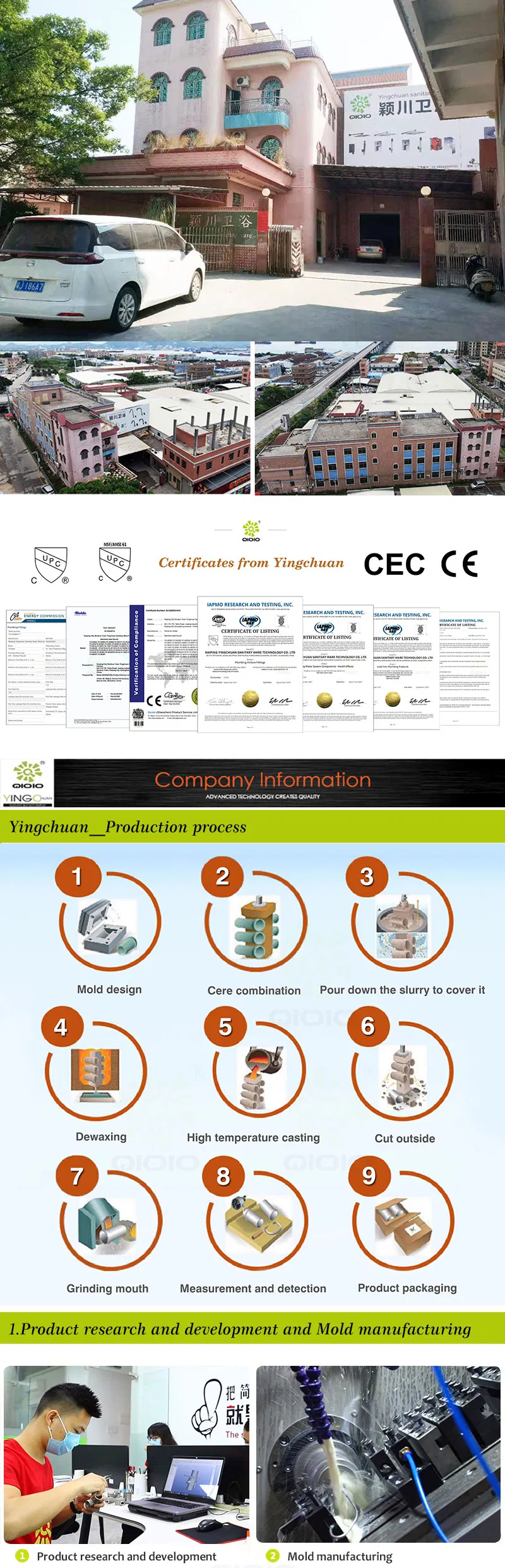 Cupc High Quality 304 Stainless Steel Spring Pull-Down Kitchen Faucet Mixer