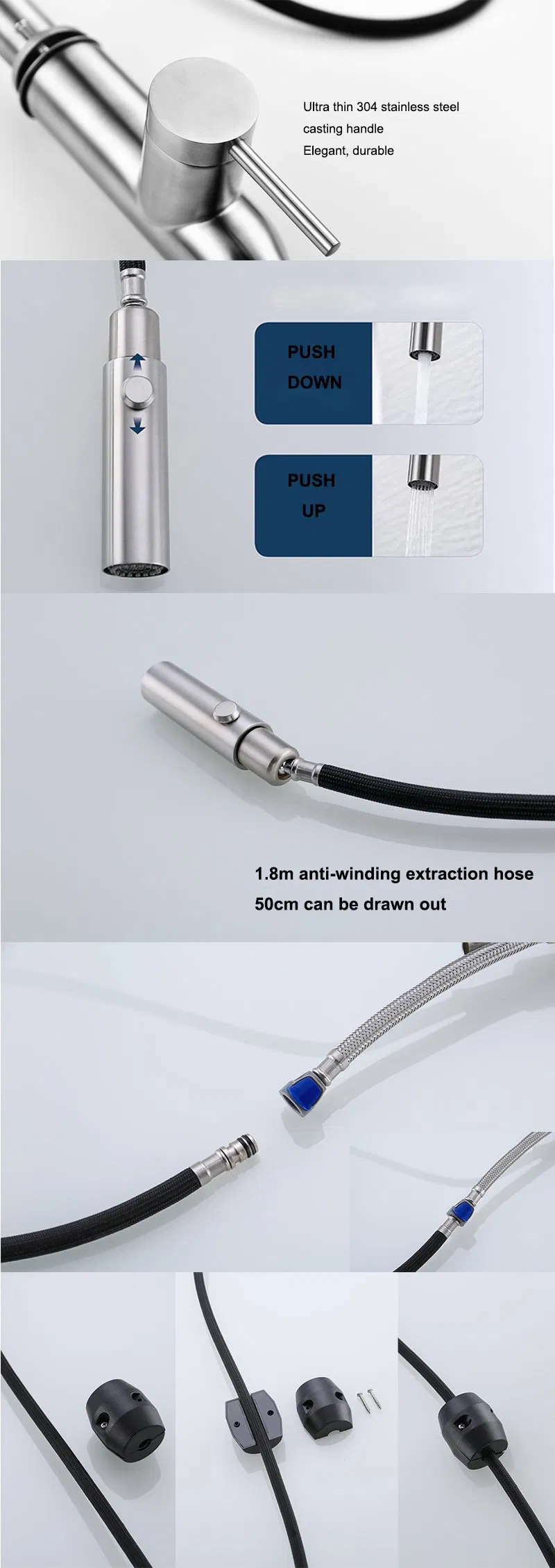 Cupc High Quality Guangdong Factory Nice Quality Single Handle Kitchen Sink Pull out Faucet