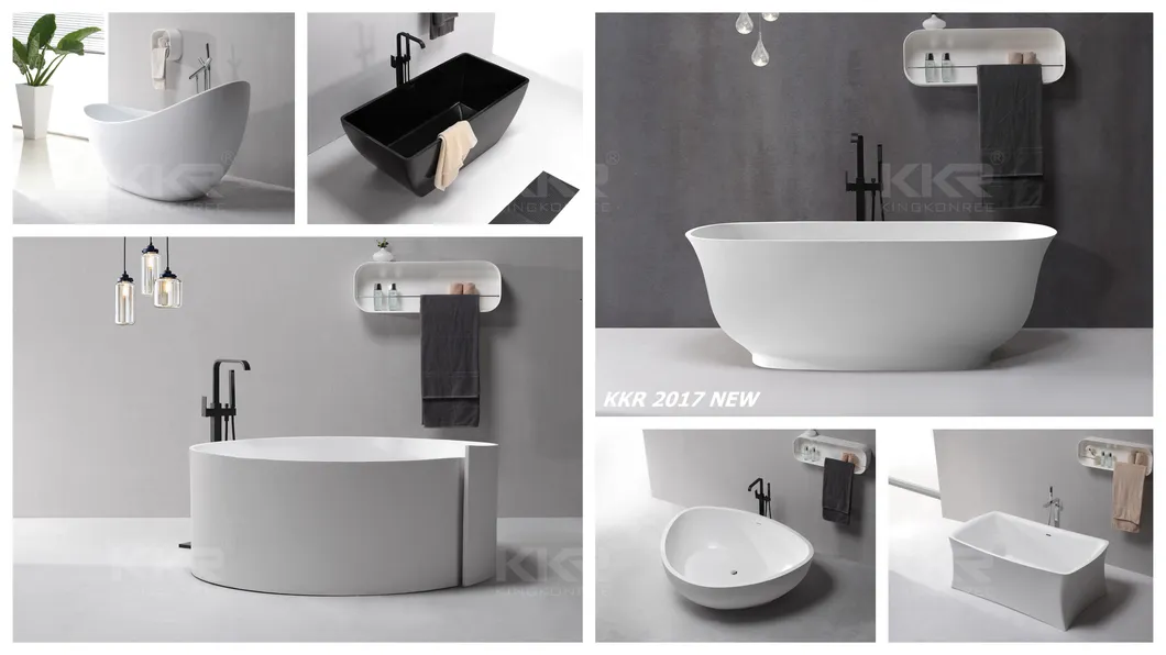 Easy Maintain Artificial Marble Solid Surface Free Standing Baths