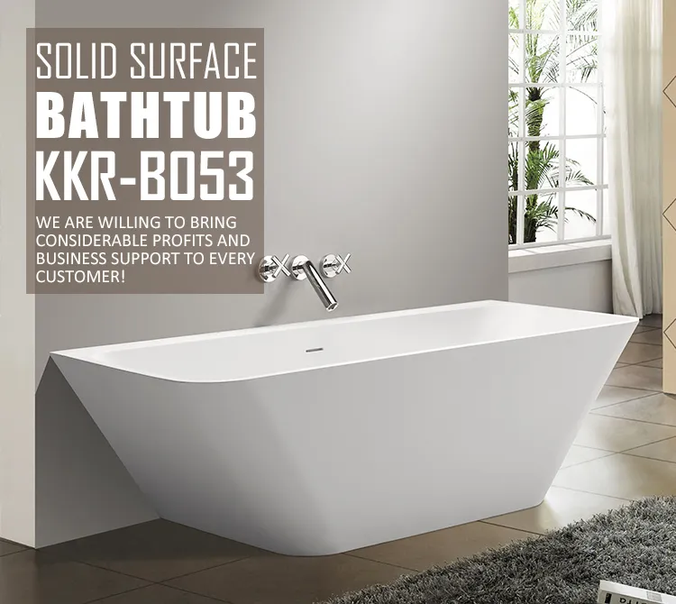 Easy Maintain Artificial Marble Solid Surface Free Standing Baths