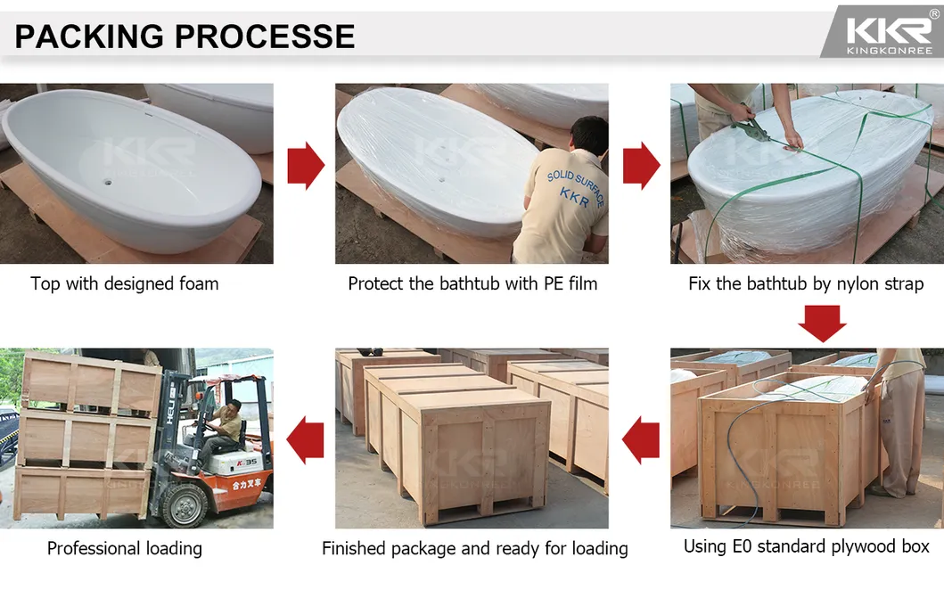 Easy Maintain Artificial Marble Solid Surface Free Standing Baths