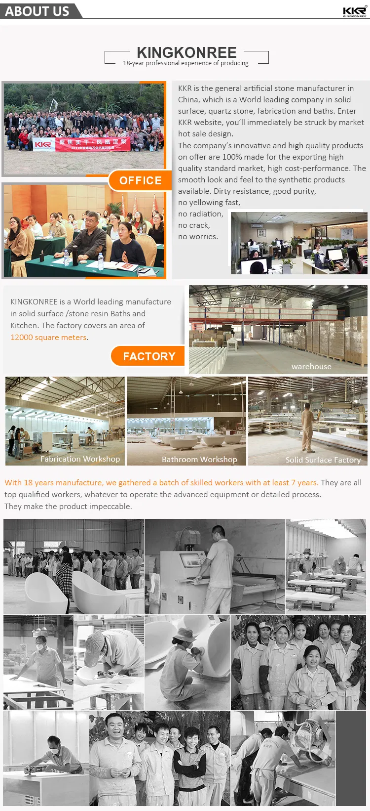 Easy Maintain Artificial Marble Solid Surface Free Standing Baths