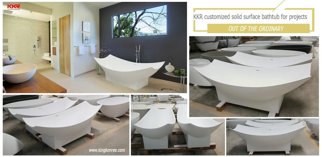 Easy Maintain Artificial Marble Solid Surface Free Standing Baths