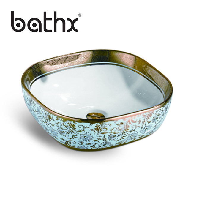 Economical Artistry Oval Ceramic Art Wash Basin for Bathroom