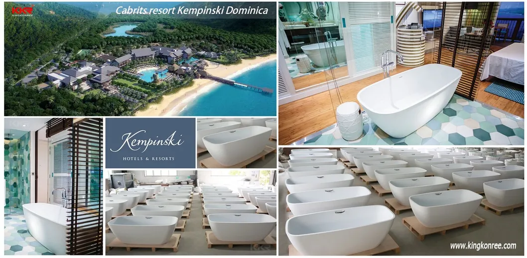 European Modern White Matt Solid Surface Oval Freestanding Bathtub