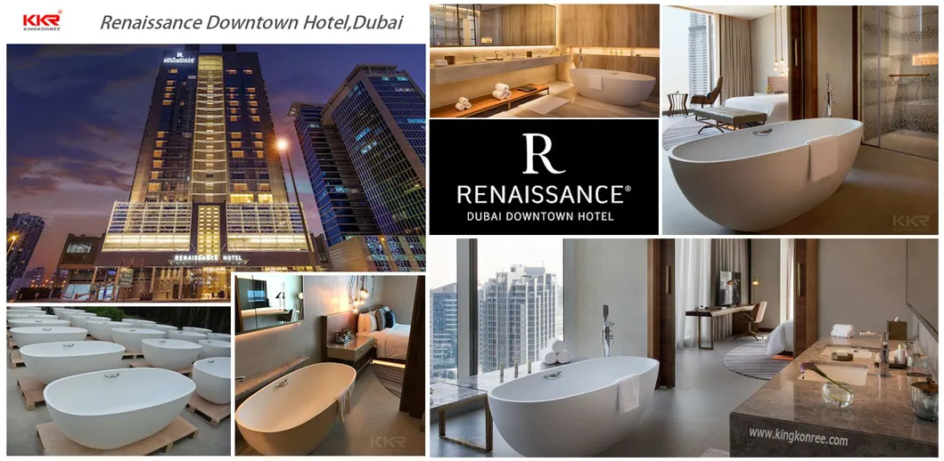 European Modern White Matt Solid Surface Oval Freestanding Bathtub