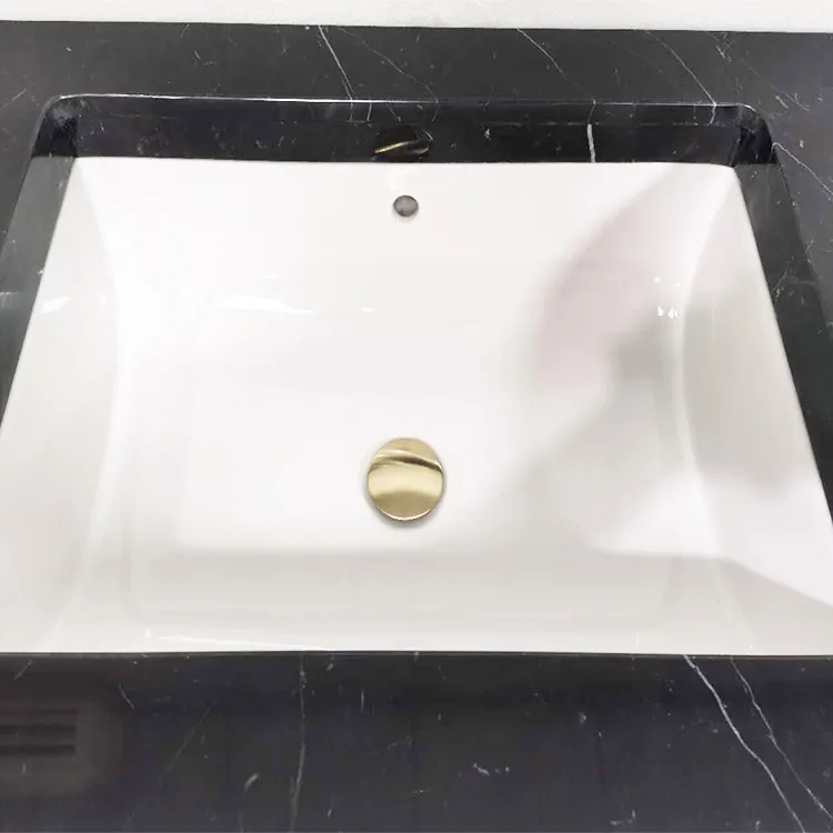 Factory Custom Bathroom Furnitures Black Top Marble Washstand for Hotel