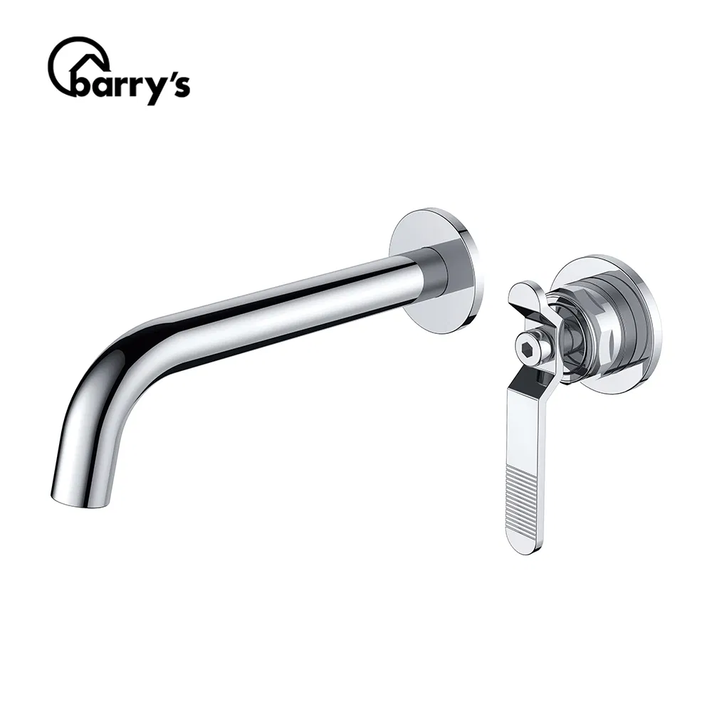 Factory Single Lever Wall Mounted Basin Faucet Gold Copper Faucet