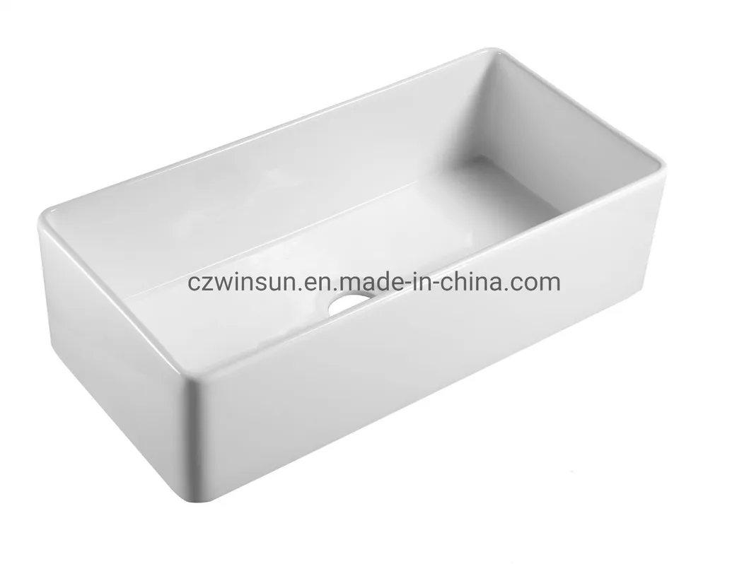 Farmhouse 36" Single Bowl White Fireclay Apron-Front Kitchen Sink