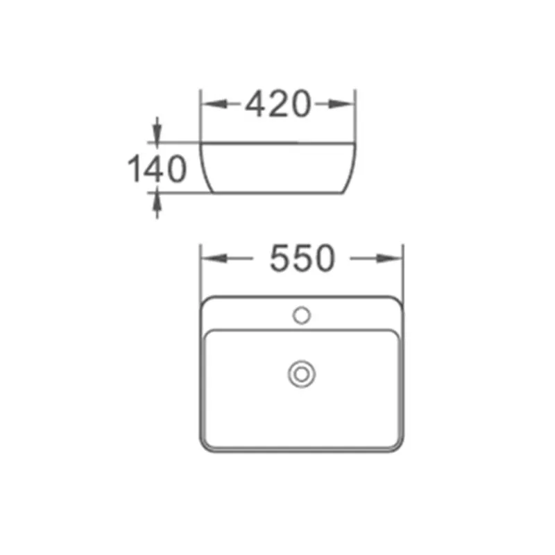 Foshan Bathroom Sanitary Ware White Above Counter Mounting Basin (440)