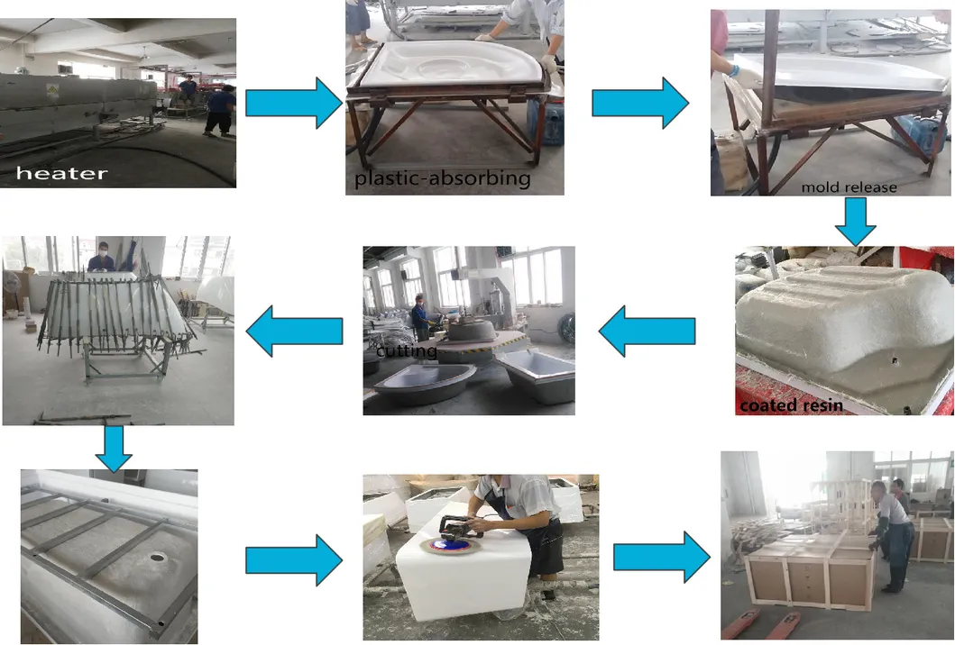 High Quality Large Sized Acrylic Massage Bathtub with 4 Pillows