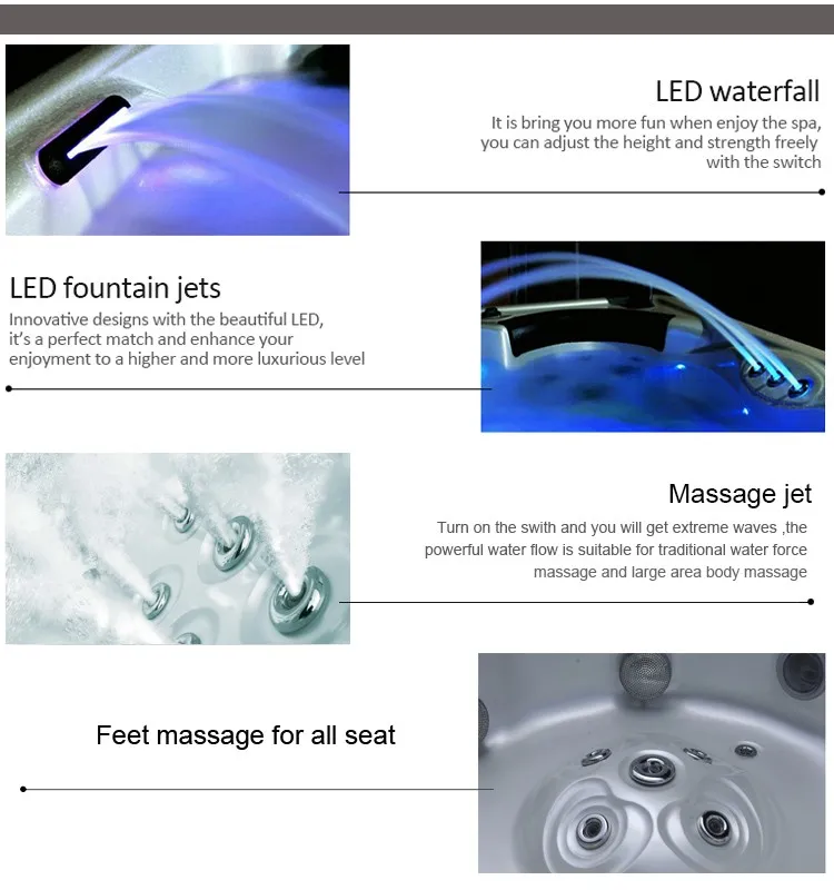 Hot European Style Whirlpool Hot Tub Massage Bathtub