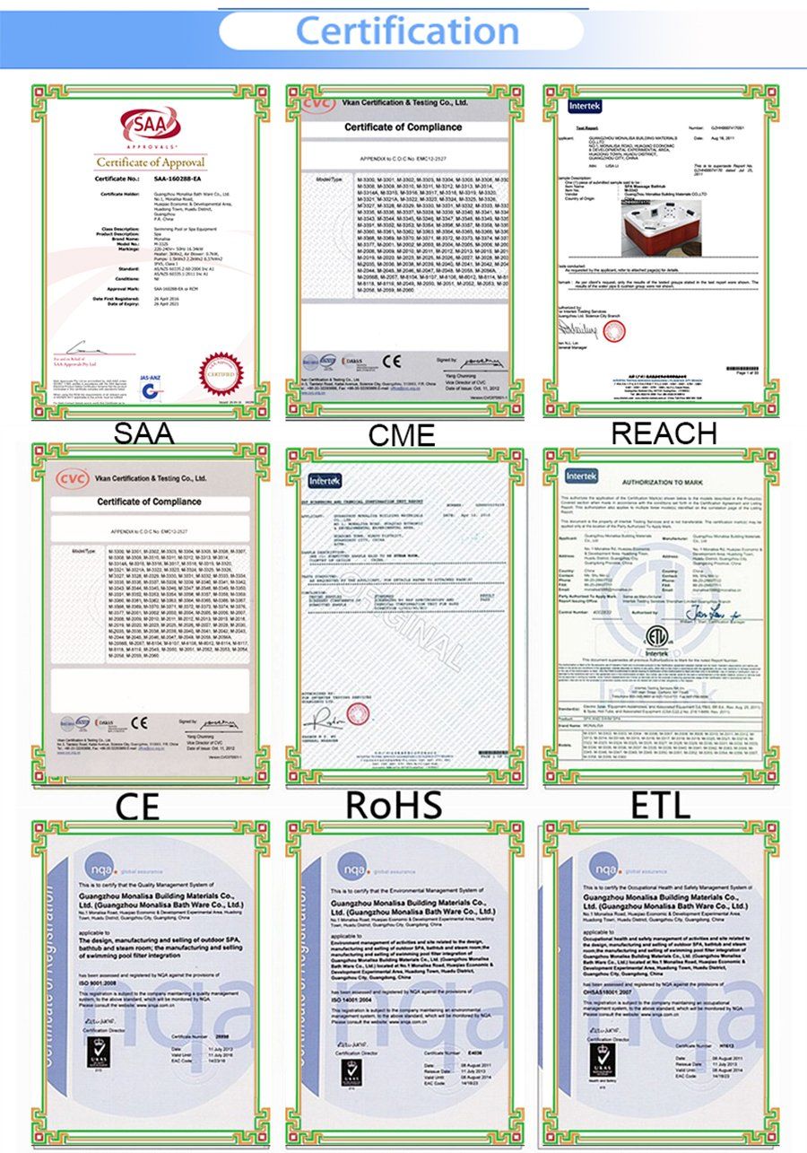 Hot-Seller 2-3 People Capacity Whirlpool Massage SPA Tub (M-3371)
