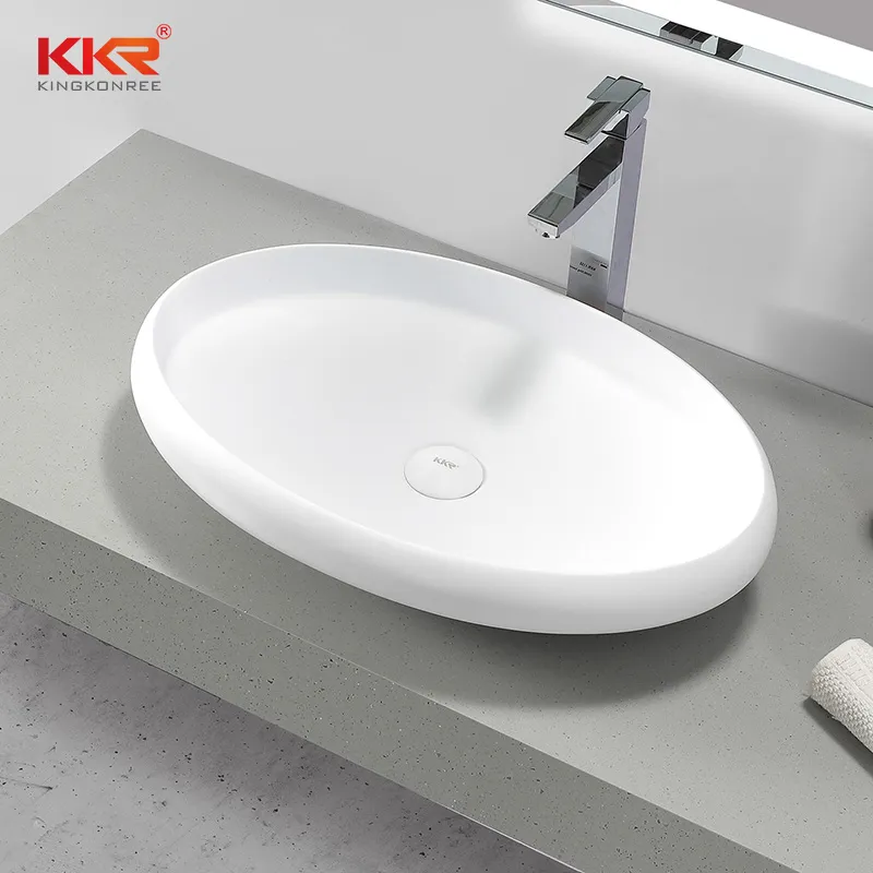 Hotel Basin Solid Surface Stone Vanity Sink Corian Bathroom Basin
