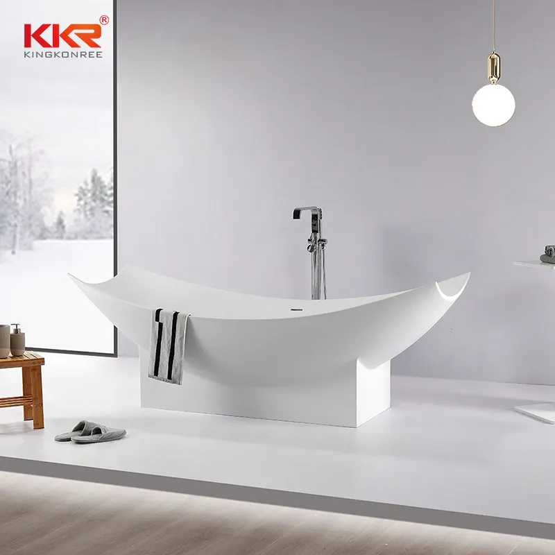 Hotel Solid Surface Sanitary Wares Adult Bathroom Freestanding Bathtub