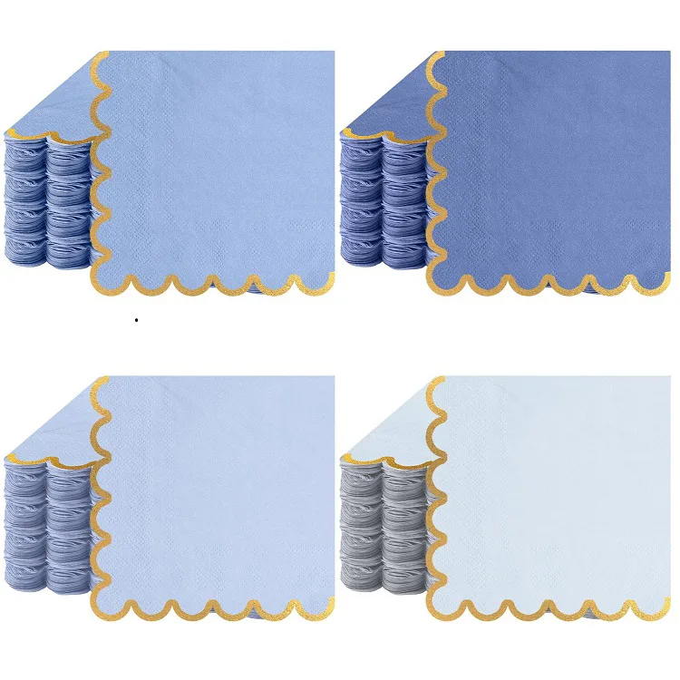 Ocean Style Scallop Edge Paper Napkins