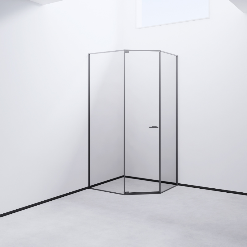 MATT BLACK 304 STAINLESS STEEL PROFILE TOUGHENED TRANSPARANT GLASS