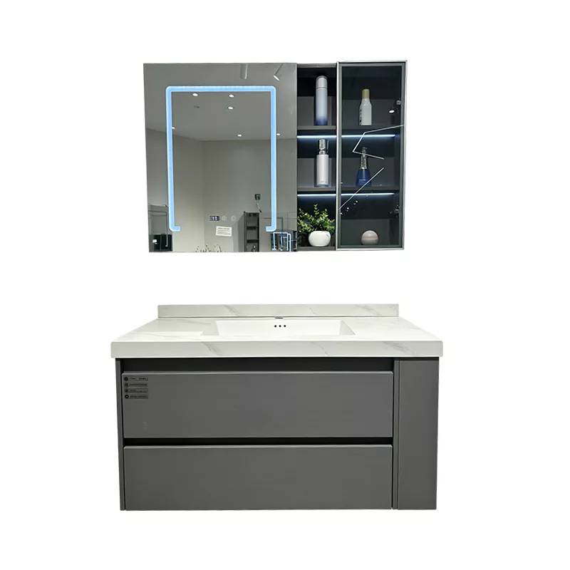 Multi-Layer Solid Wood Bathroom Vanity with Sintered Stone Basin