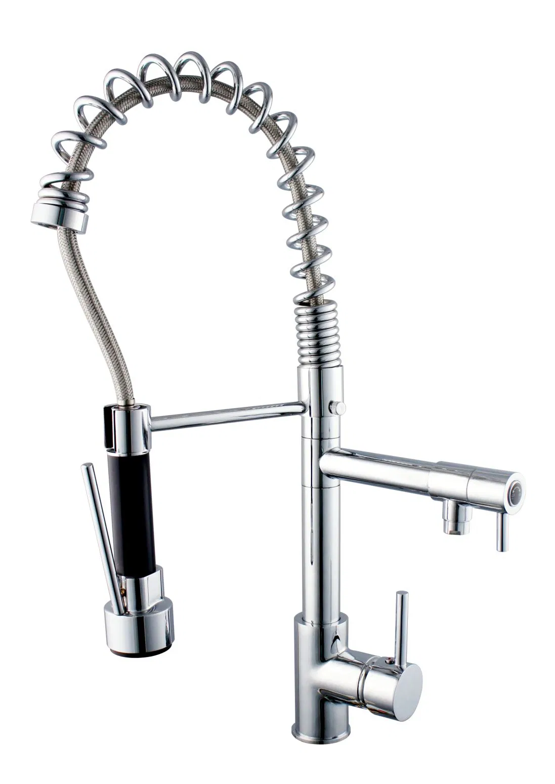 Innada Yinada Brass Spring Pull Down Kitchen Faucet Mixer Fixture Tap Plumbing with Gold Brass Sprayer Na021g