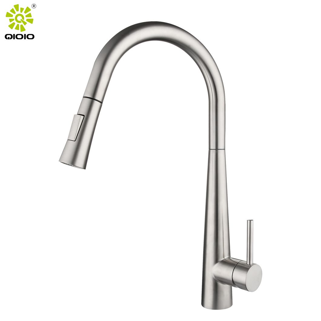 Kaiping Sanitary Ware Faucet Factory High Quality 304 Stainless Steel Pull out Kitchen Sink Faucet Mixer