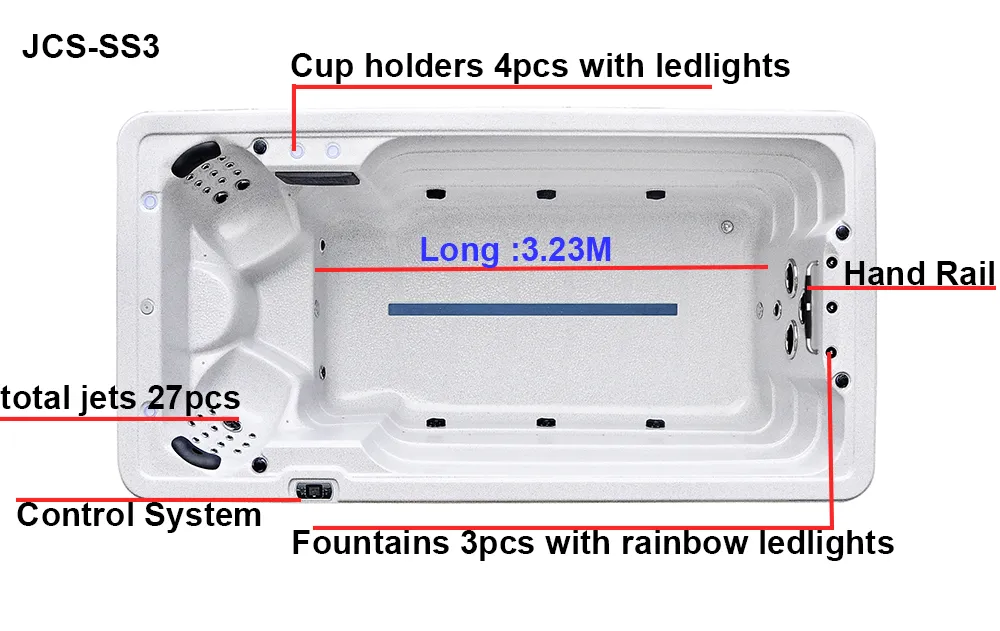 Kgtspa Sanitary Ware Freestanding Outdoor Massage Used Swim SPA Jcs-Ss3
