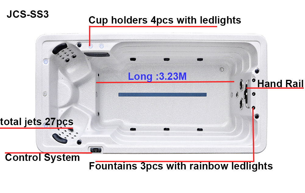 Kgtspa Sanitary Ware Freestanding Outdoor Massage Used Swim SPA Jcs- Ss3