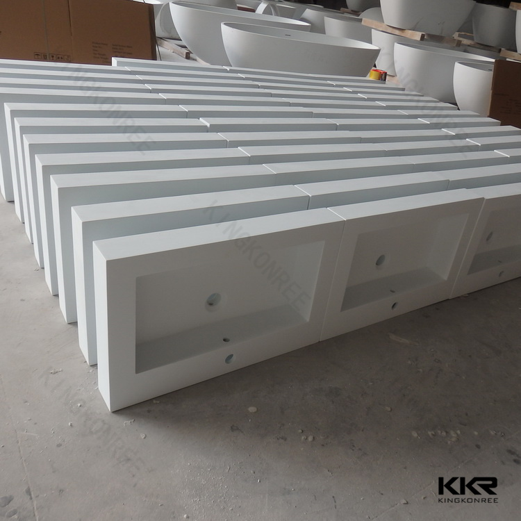 Kingkonree Custom Made Corian Solid Surface White Wash Basin