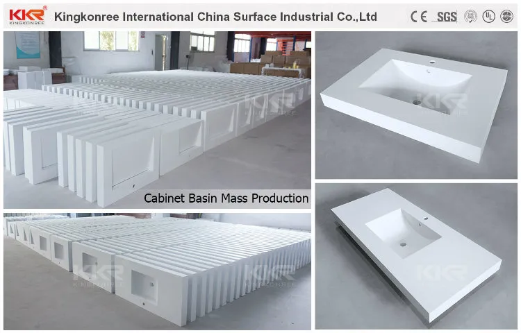 Kingkonree Custom Made Corian Solid Surface White Wash Basin