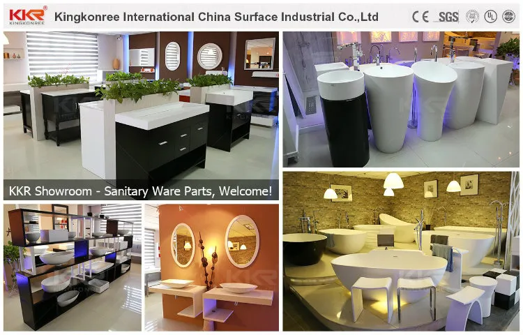 Kingkonree Custom Made Corian Solid Surface White Wash Basin