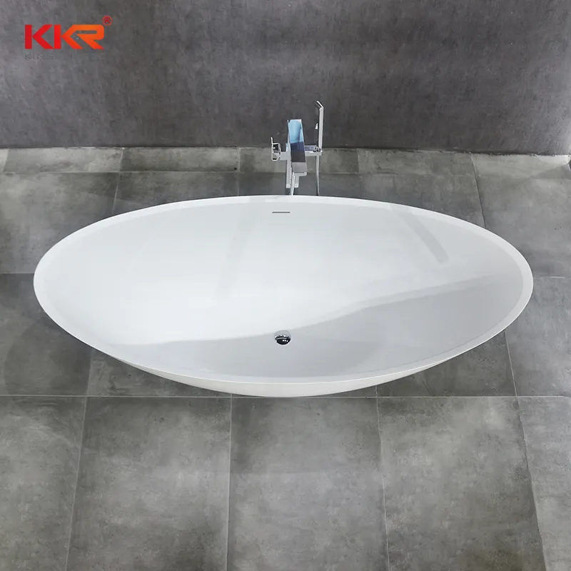 Kingkonree Freestanding Solid Surface Bathtub Bathroom Tub