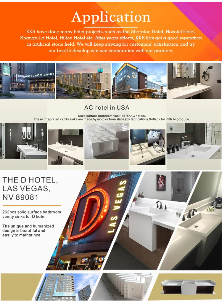 Kkr Customized Cabinet Vessel Sink Basin Artificial Stone Cabinet Wash Hand Basin