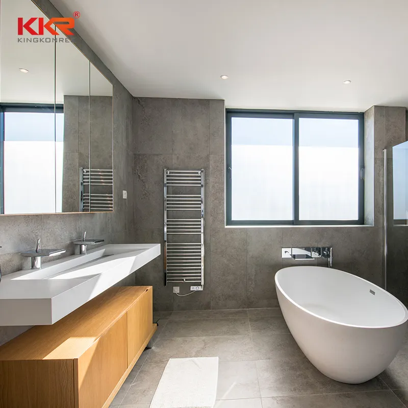 Kkr Customized Cabinet Vessel Sink Basin Artificial Stone Cabinet Wash Hand Basin