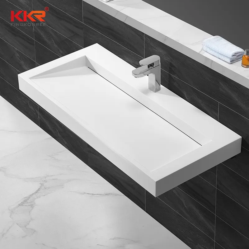 Kkr Customized Cabinet Vessel Sink Basin Artificial Stone Cabinet Wash Hand Basin