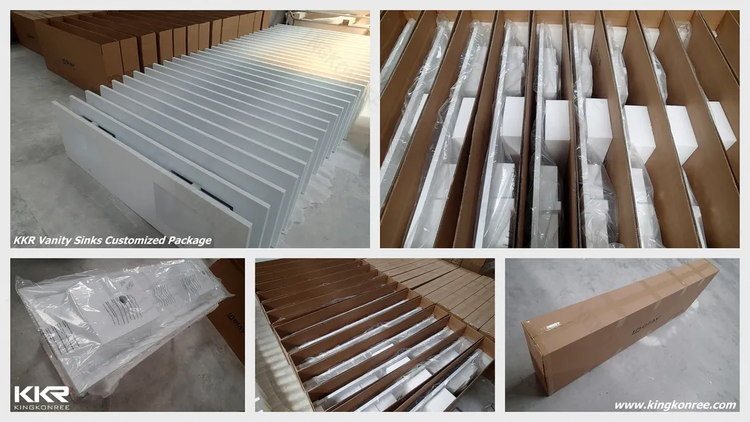 Kkr Customized Cabinet Vessel Sink Basin Artificial Stone Cabinet Wash Hand Basin