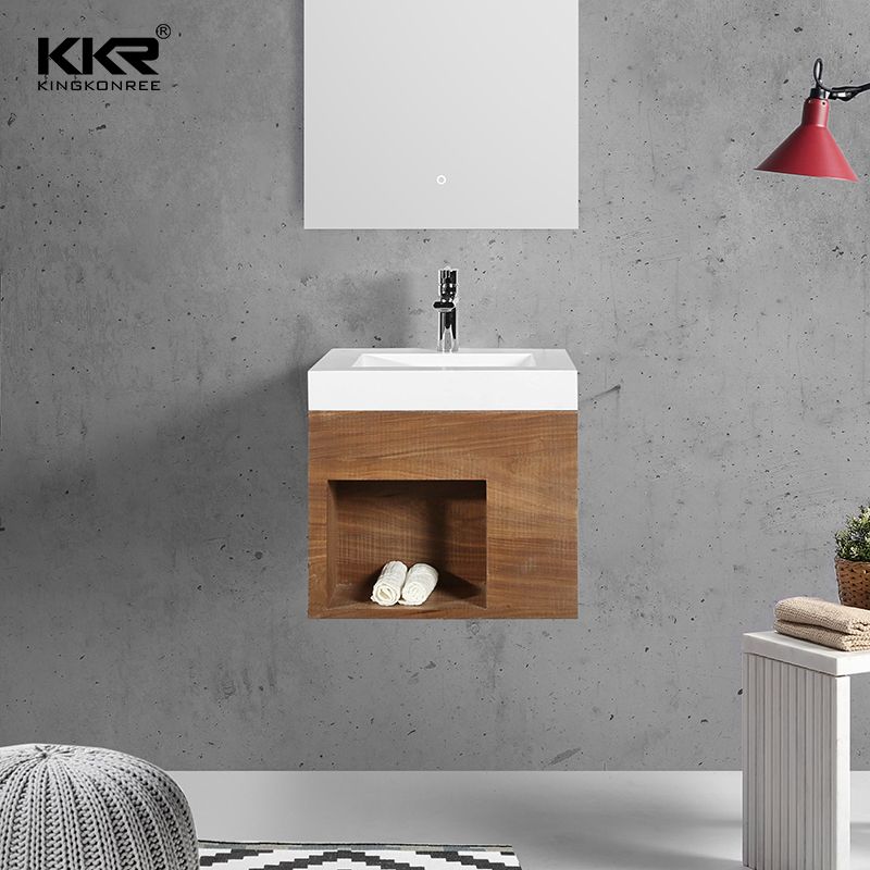 Kkr Small Cabinet Basin Solid Surface Stone Wall Hung Basin