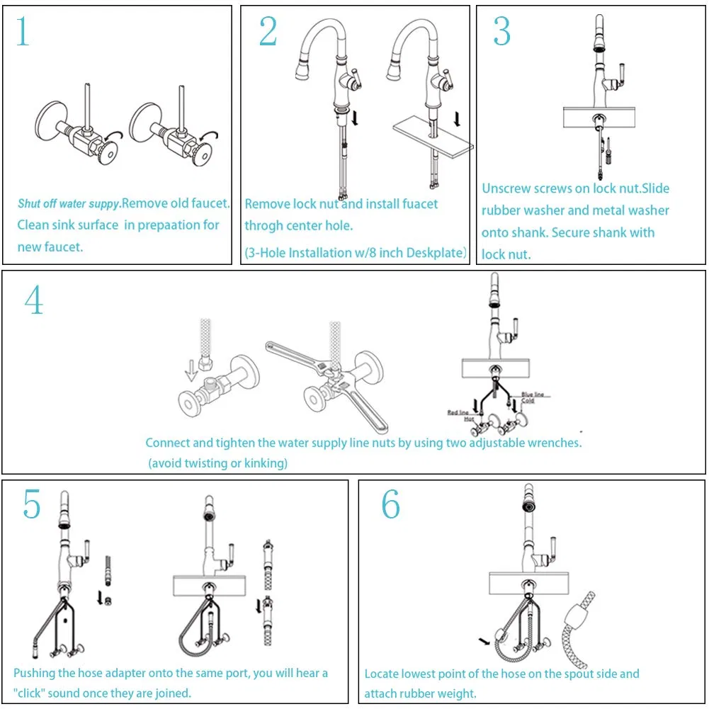 Commercial Replace Pull out White Kitchen Faucet with Sprayer