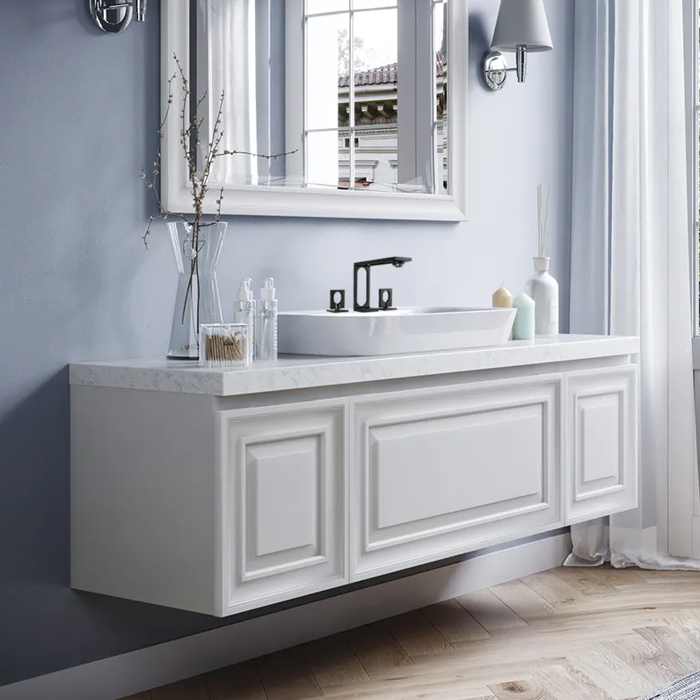 Low-Lead Brass Body Widespread 3 Hole Bathroom Water Faucet