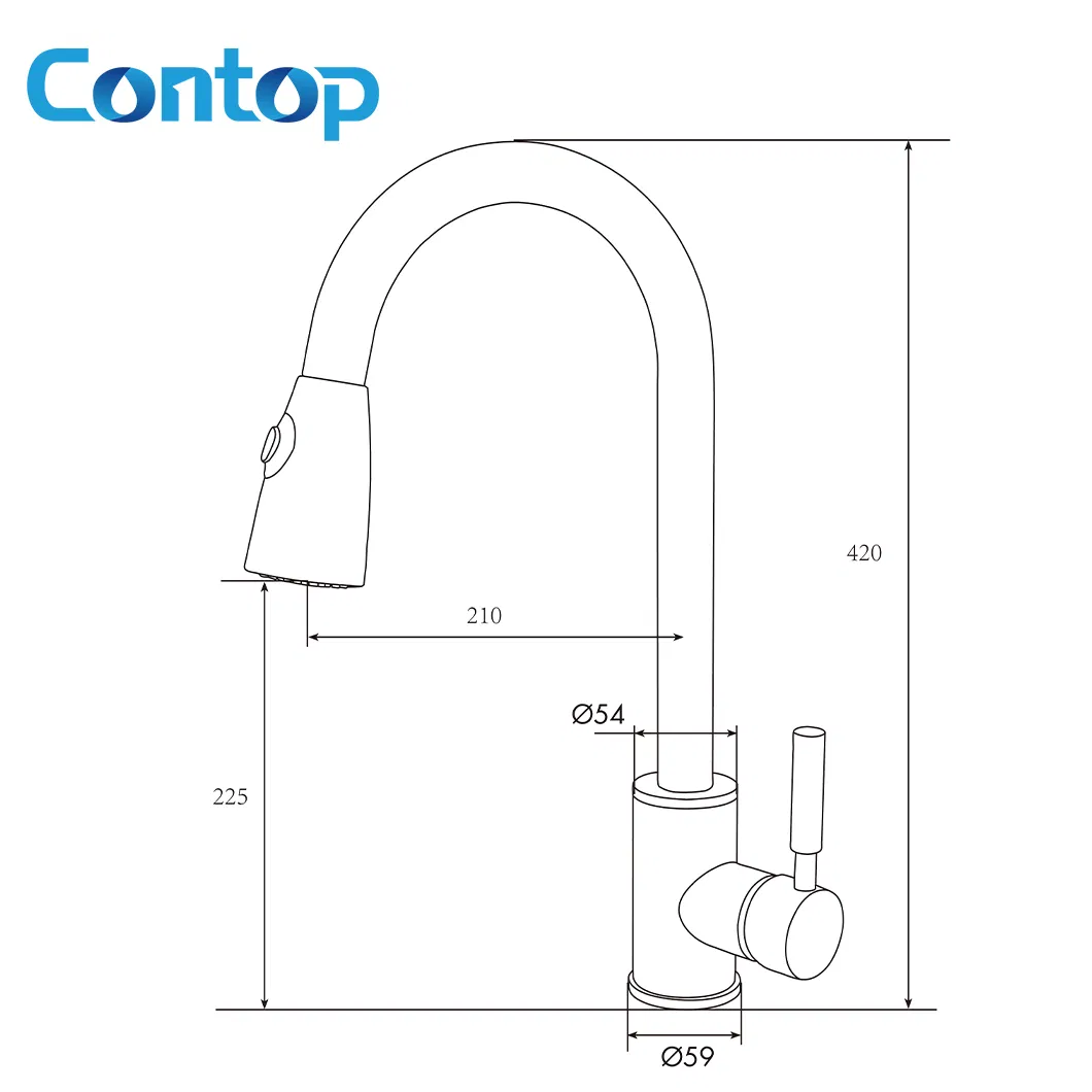 Luxury Pull Down Single Handle Brass Gold Kitchen Sink Faucet with Pull out Sprayer