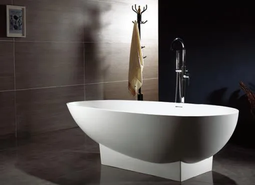 Matt/Glossy Freestanding White Solid Surface Artifical Stone Bathtub (BS-8616)