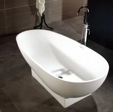 Matt/Glossy Freestanding White Solid Surface Artifical Stone Bathtub (BS-8616)