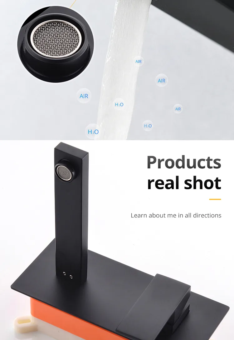 Matte Black Wall Mounted Taps Single Handle Wall Mounted Basin Faucet for Bathroom