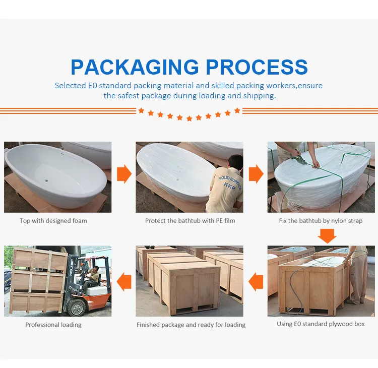 Modern Luxury Bath Stone Resin Crystal Clear Resin Bath Tubs