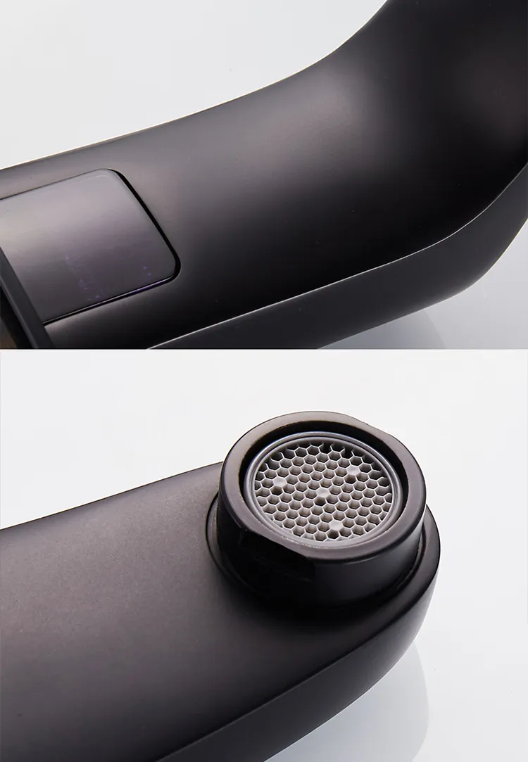 Modern Small Infrared Matt Black Touchless Lavatory Basin Sensor Faucet