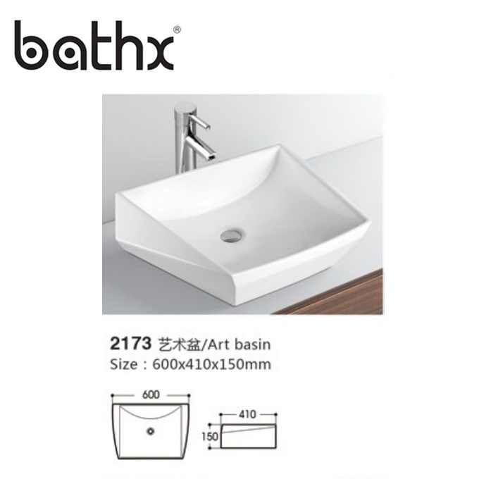 Modern Style Sanitary Ware Hotel Bathroom Lavabo with White Painting Wash Basin