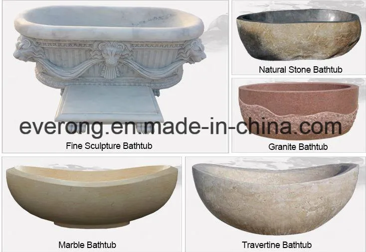 Natural Oval/Rectangle/Square/Circular/ Conner/Ellipse Freestanding/Pedestal Onyx/Granite/Marble Stone Bathtub for Bathroom Bath Tub