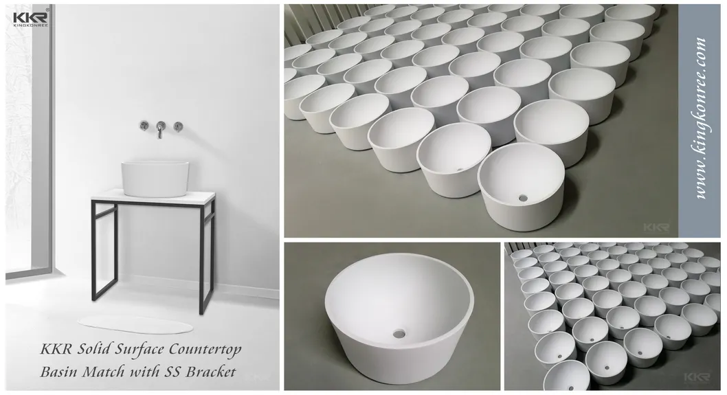 New Arrival Acrylic Solid Surface Artificial Stone Glacier White Wash Basin