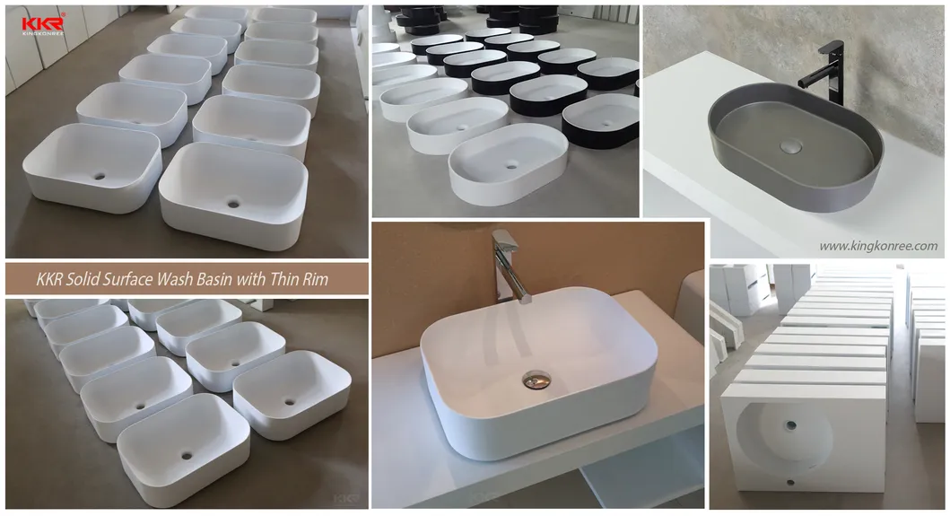 New Arrival Acrylic Solid Surface Artificial Stone Glacier White Wash Basin