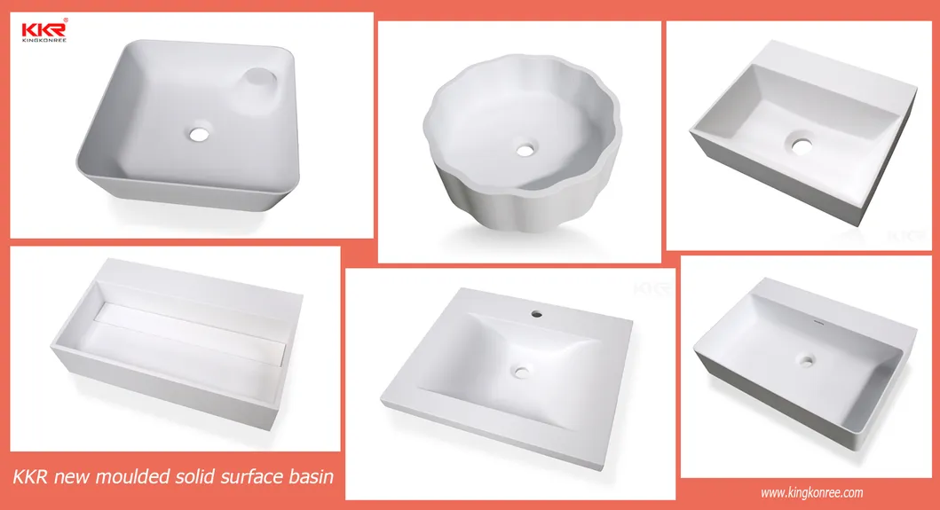 New Arrival Acrylic Solid Surface Artificial Stone Glacier White Wash Basin